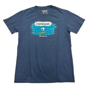 Peanuts Snoopy Cowabunga Shirt Youth Large Rey Spooner Surf Graphic Tee